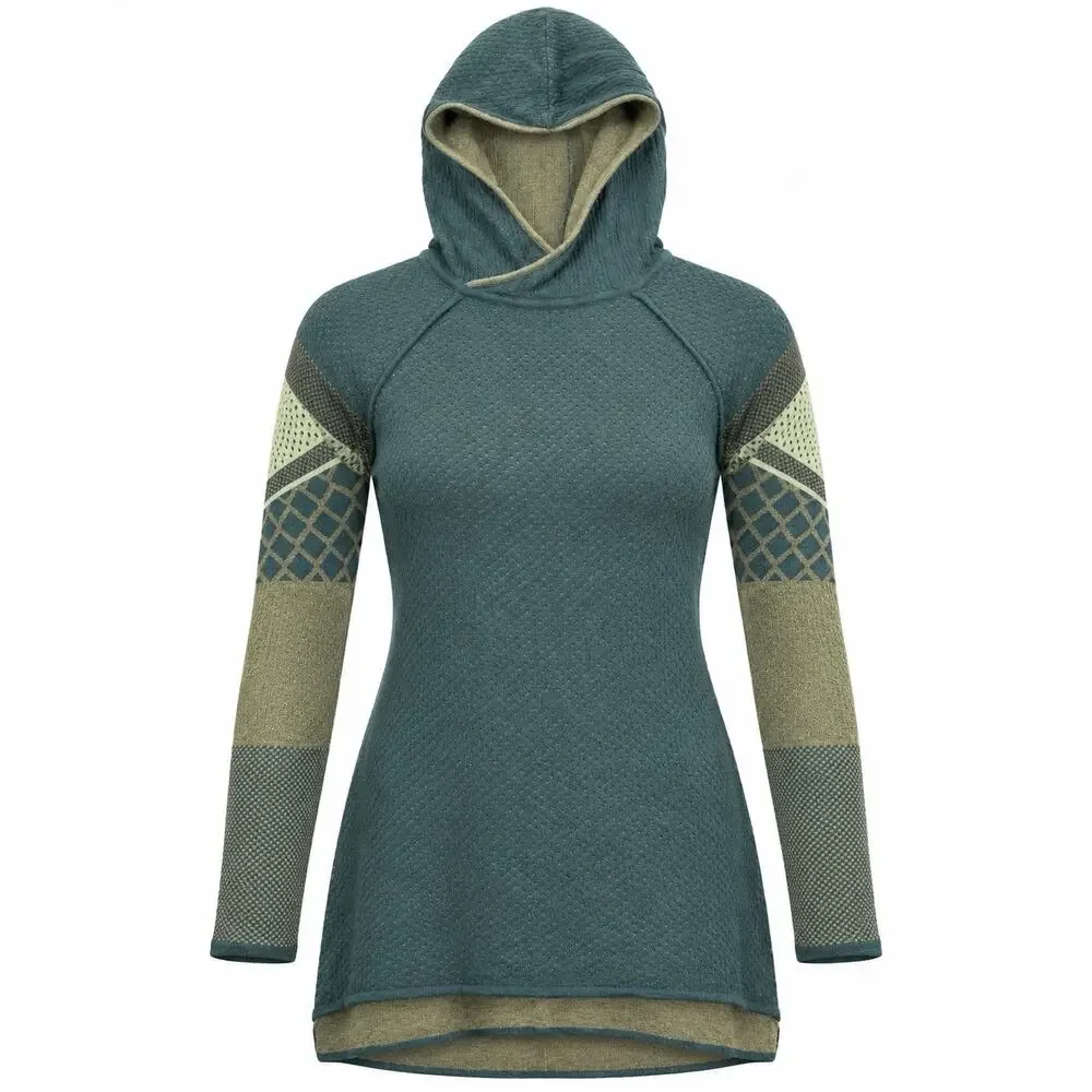 Krimson Klover Merino Wool Silk Hoodie Sweater M Gorpcore Après Ski Tunic